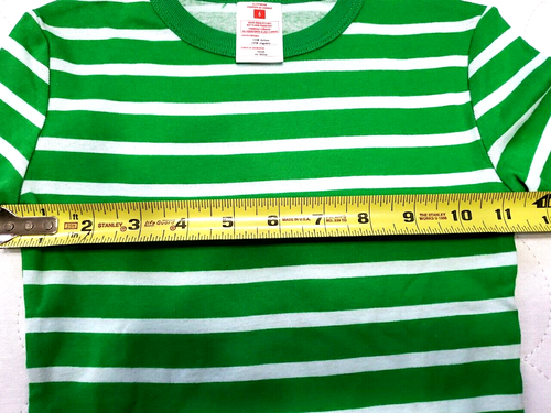 Target Kids Size 6 Pajama Set Long Sleeve Shirt & Pants Striped Green White NWT - Picture 6 of 9