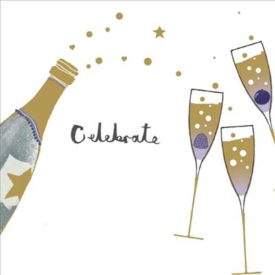 Champagner Feier Karte von Bryony Fripp leer Geburtstag 