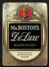 Mr. Boston's "DeLuxe" Blended Whiskey Label Foil c1940's-50's Scarce VGC (#2)