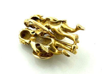 Pendentif En Or 18 Carats - Signe Astrologique Gémeaux Style Antique - 3.50g