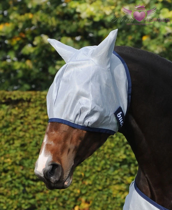 Bucas Buzz Off Fliegenmaske Silver Fliegenhaube mit UV-Schutz Gr. XXXS bis XL