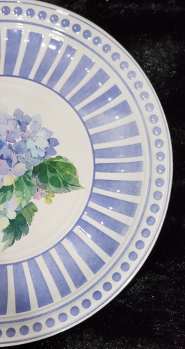 6 Shabby Chic Floral Hydrangea Blue White Melamine Plates & Bowls Spring Summer - Picture 7 of 20