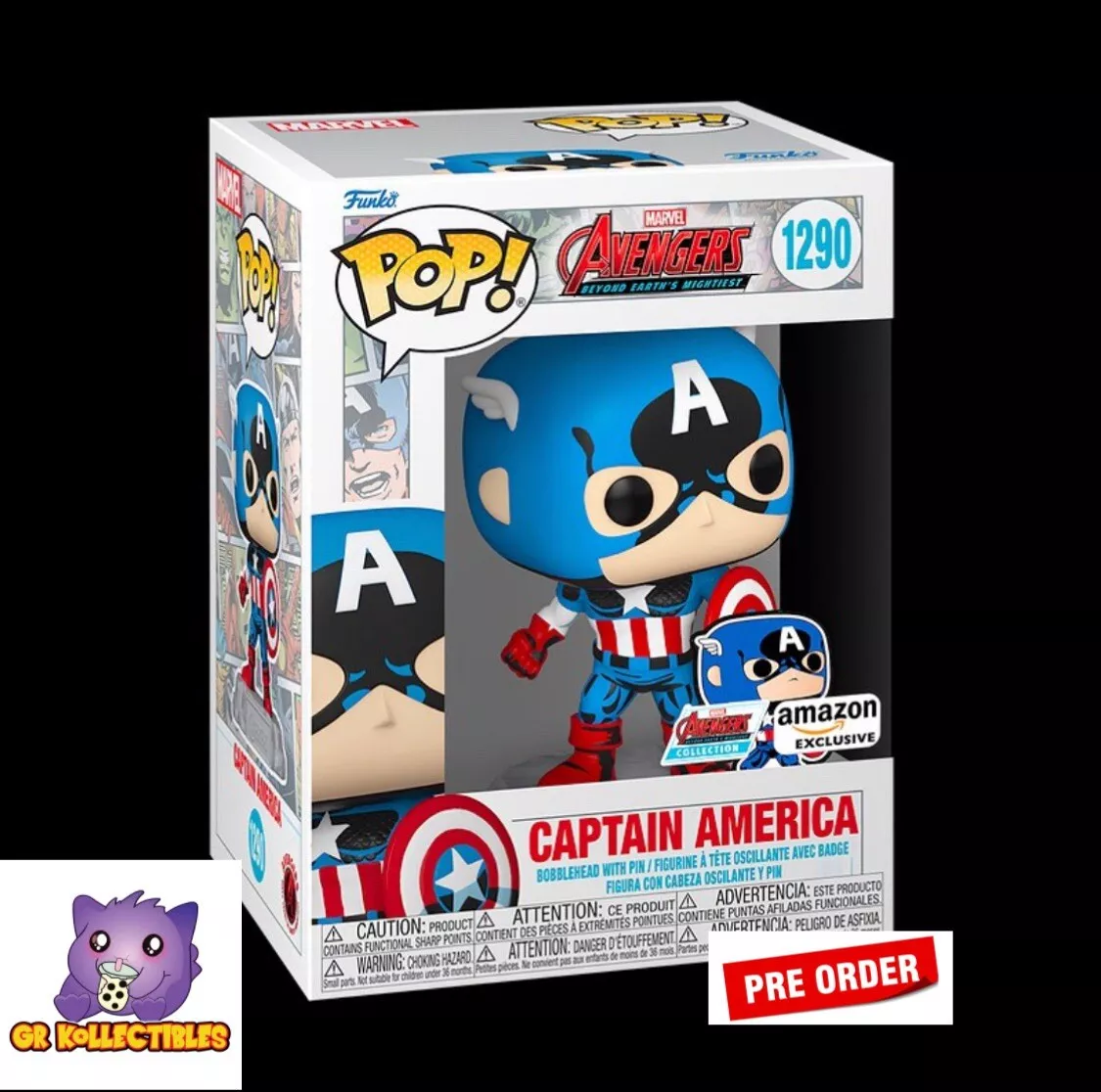 Buy Pop! Captain America with Pin at Funko.