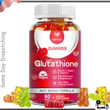 60Pcs Glutathione Gummies Anti-Aging Skin Whitening Anti Wrinkles Hair Nail Care