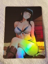 Hinata Hyuga Naruto Anime Waifu Card ACG Holo Goddess Double Sided