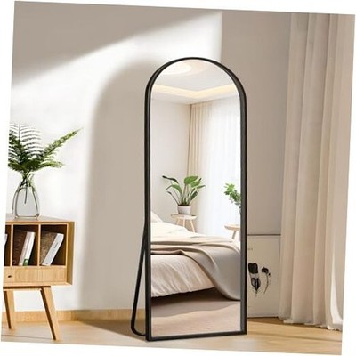 Arched Full Length Mirror with Stand, 57''x20'' Full Body 57''L x 20''W Black