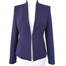 BROOKS BROTHERS Women's Navy Blue Collarless Blazer Size 4