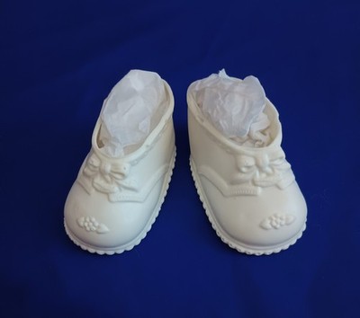 White Polymer Lace-up Style Doll Shoes 2-7/8''