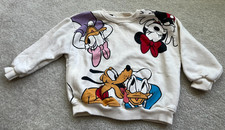 Zara Disney Kids Pullover Long Sleeve Sweater Sweatshirt Cream 2/3 years