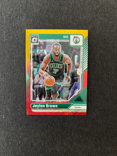 2024-25 Panini Donruss Optic Jaylen Brown Red & Gold International Prizm #/99