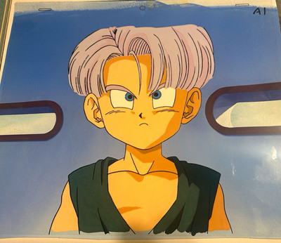Dragon Ball Z Kid Trunks Original Production Animation Cel w/ Background