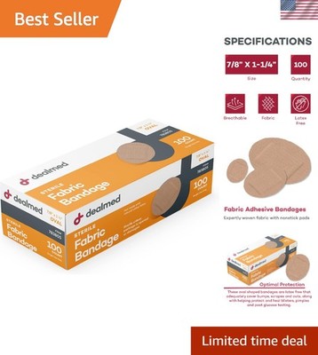 Sterile and Latex-Free Fabric Bandages, 100 Count   Ideal for Minor Injuries