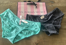 VTG Victoria s Secret Cotton LOW RISE Hiphugger Panties Lace Sz M/M NWT 2 PRS