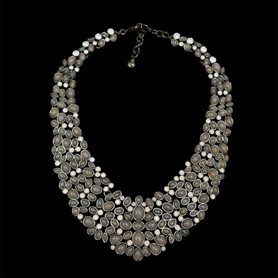 #ad #ad BaubleBar Kew Crystal Collar Necklace Gold Tone Faux Pearl Bib 16 Inch $35.19
