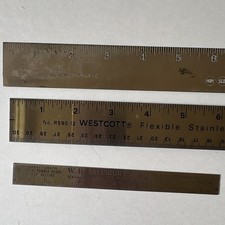 Westcott Flexible Stainless Steel Ruler Lot, 12 in R590-12 Vintage Original