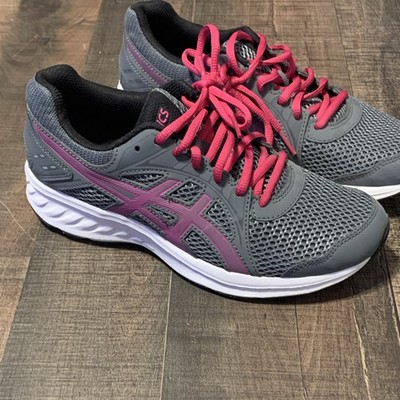 ASICS Jolt 2 1012A151 Women's Low Top Sneaker Gray Pink Athletic Shoes. Sz 7.5 