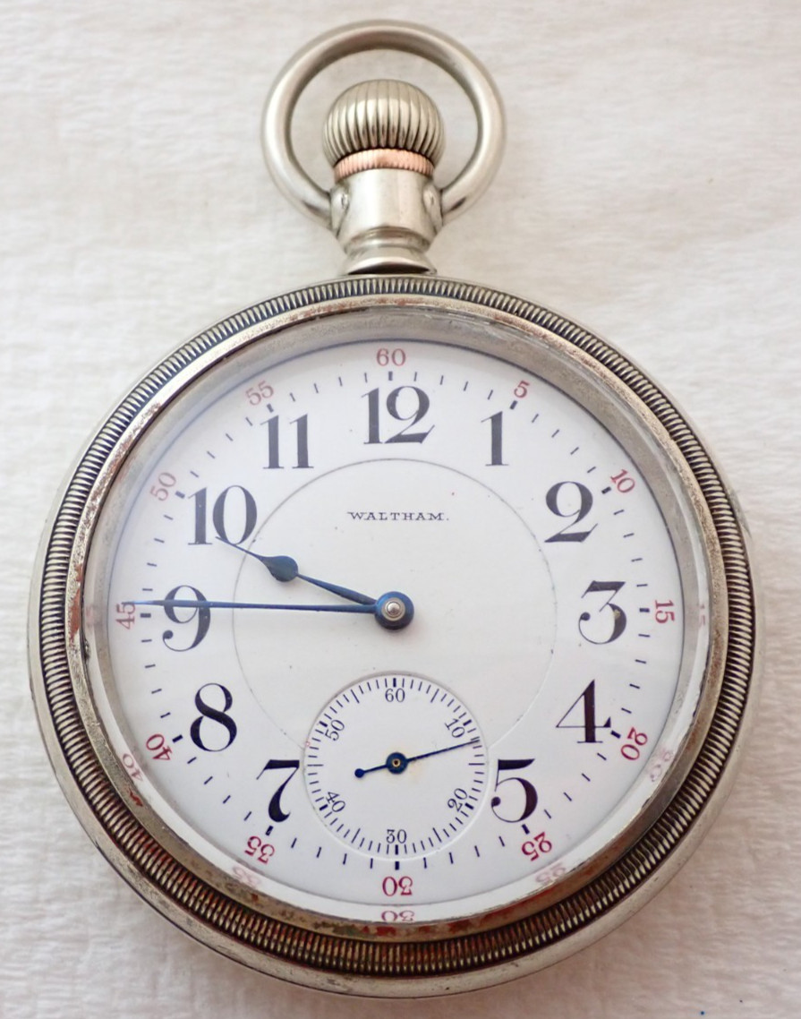 WATCH WALTHAM ANTIQUE POCKET 18s CRESCENT RAILROAD STREET 21J 21 JEWEL - vintagewatches.pk