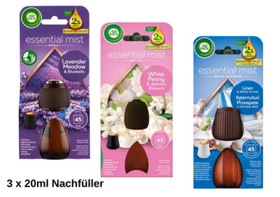 Air Wick Aroma-Öl Nachfüller Set 3×20ml   Lavendel, Pfingstrose, Orchidee
