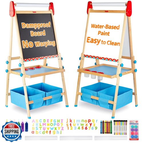 FUNLIO Anti-Warping Kids Art Easel, 3 Height Adjustable for Kids