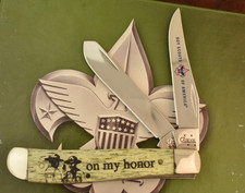 CASE XX USA BOY SCOUT BSA OF AMERICA ON MY HONOR BONE MINI TRAPPER KNIFE 2006