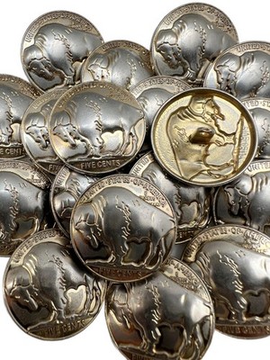 10PC Rustic Gold Buffalo Rustic Metal Buttons Shank Buttons 1'' 26mm