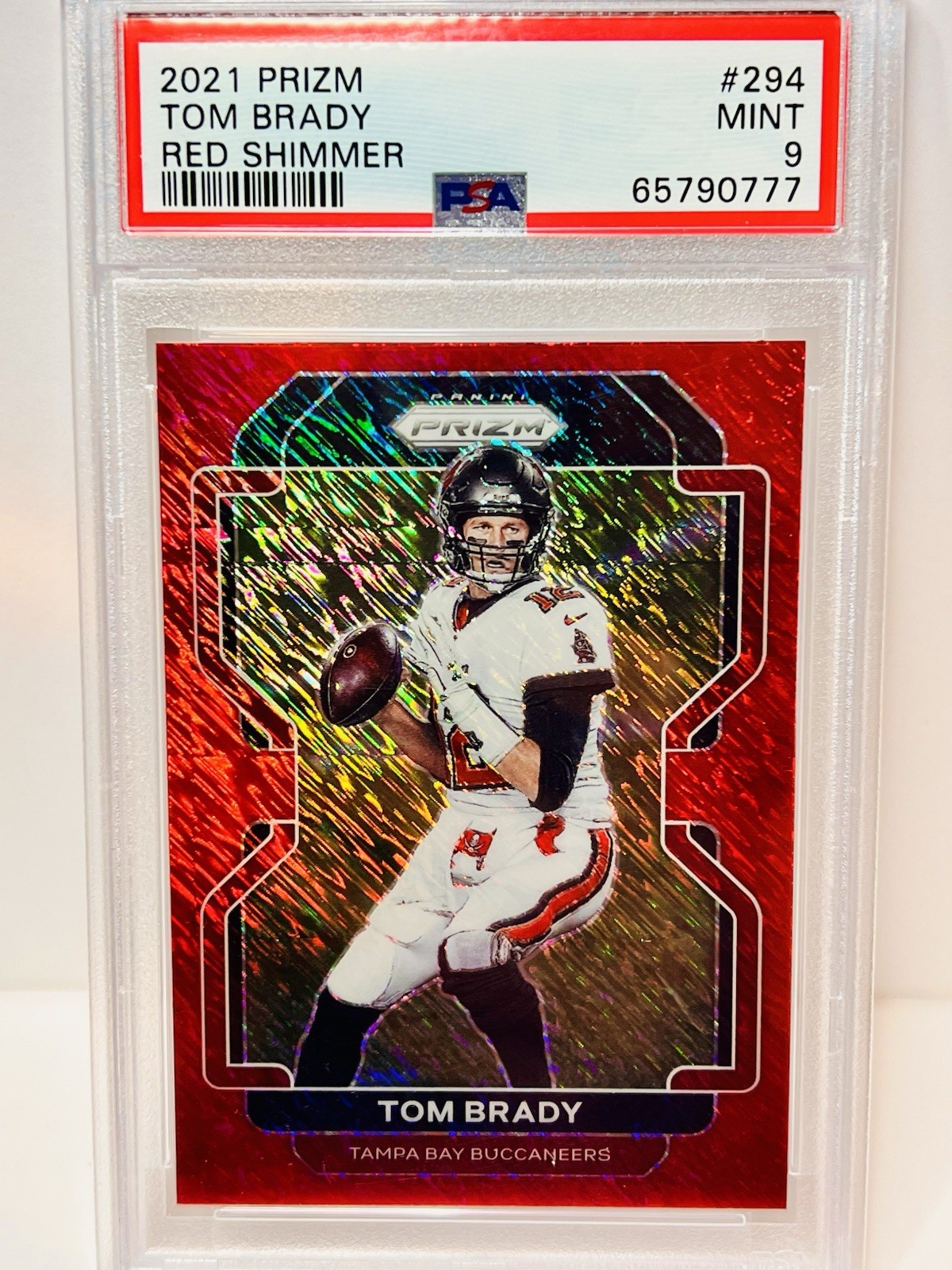 2021 Panini Prizm #294 Tom Brady Red Shimmer /35 PSA-9 Super Rare SSP