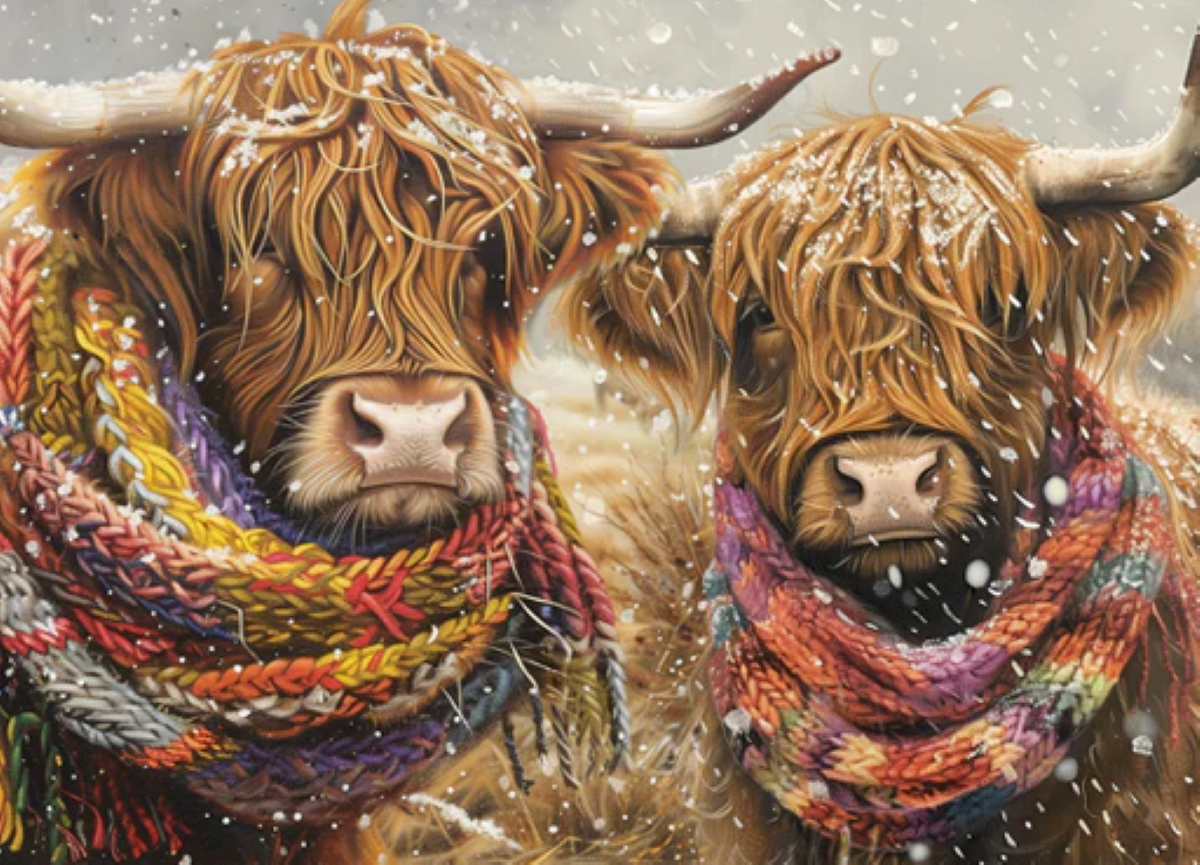 Highland Cow 500 Piece Jigsaw Puzzle Novelty Christmas Gift Idea Festive Design