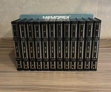 MEMOREX Black VHS Video Cassette Library Empty Cases x 12 - Vintage New Boxed