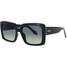 Quay Women's Sunglasses Black Square Shape Full Rim Frame TOTAL VIBE BLK/SMKGRN