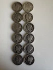 Lot of 12 Mercury Silver Dimes
