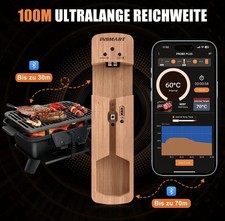 Insmart Wireless Meat Thermometer 100m Range Bluetooth Meat Thermometer Probe