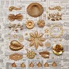 39 Piece Lot Vintage Miriam Haskell Jewelry Parts Stampings Findings Gold Plated