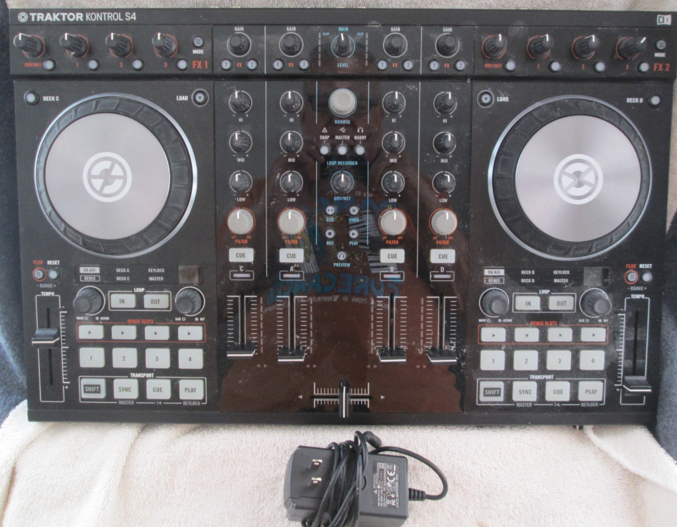 N.I. TRACTOR KONTROL S4 MK2 4 Deck DJ Controller w/Power Cord / Untested