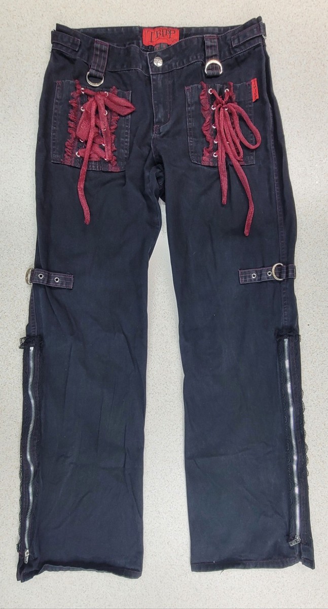 Vintage tripp nyc pants Black And Red Womens Low Rise Size Vintage tripp nyc pants Black And Red Womens Low Rise Size