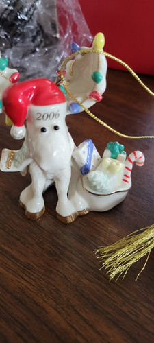 LENOX 2006 Annual Ornament Marcel The Moose Merry Moose Claus - Picture 1 of 7