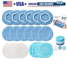 20 Pieces Car Orbital Buffer Polisher Pad Bonnet Microfiber Max Bonnet Polish...