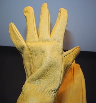 Hirschleder Handschuhe Western Biker Cowboy Rancher Gr. 10 XL Premium gold natur