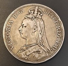 1889 Queen Victoria Crown Coin - Silver 0.925