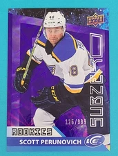 2021-22 UD Ice Sub Zero #SZ-45 Scott Perunovich /999 STL Blues HOCKEY Card A8