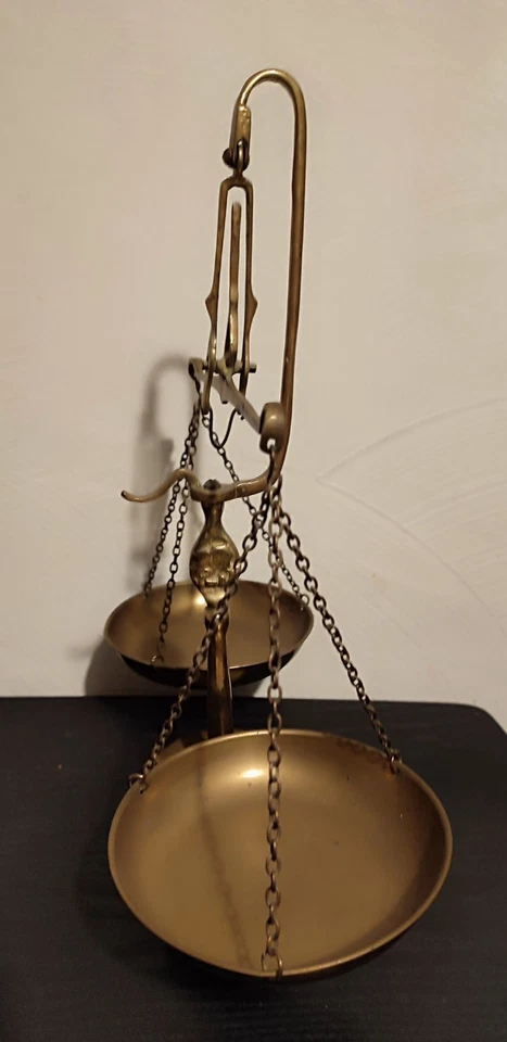 Balance Ancienne, Trébuchet en Laiton - Photo 2/4