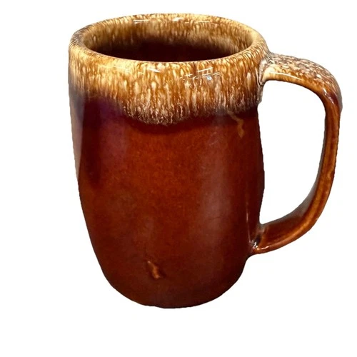 Vintage Hull Pottery Brown Drip Glaze 16oz Beer Stein/ Large Coffe Mug