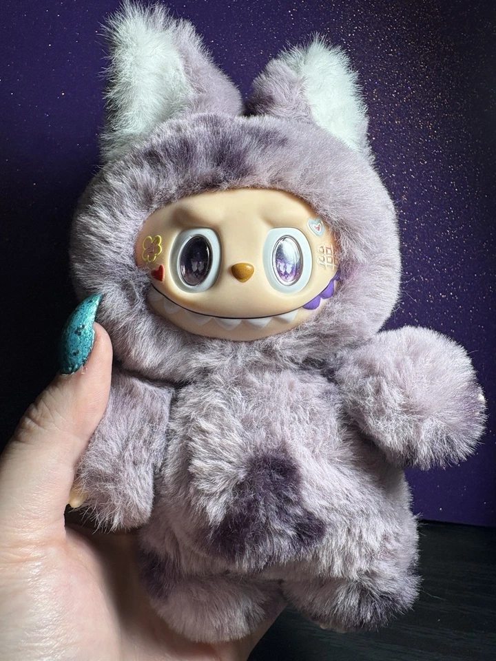 Purple Custom Fox Labubu. Hand Sewn Fabric. Sticker Face! Louis Vuitton - Image 4 of 4