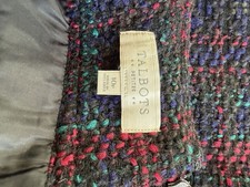 Talbots Petites 10P Wool Tweed Plaid Pencil Skirt Black Red Green Blue