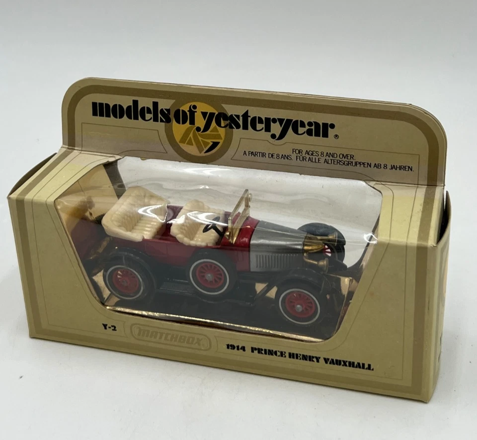 Matchbox Y-2 1914 Prince Henry Vauxhall Lesney -Grey Wheels- Red Hubs MIB - Image 3 of 4