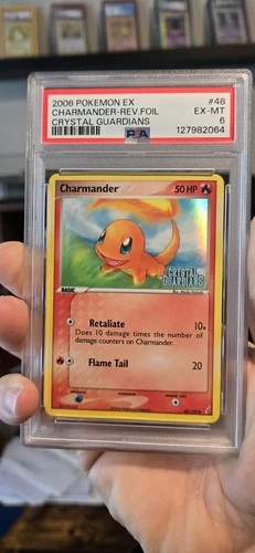 Pokémon EX Crystal Guardians Charmander 48/100 Reverse Holo PSA 6