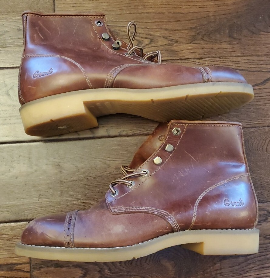 VERY NICE VINTAGE GEORGIA GIANT BROWN CAP TOE SLIP RESISTANT VERY NICE VINTAGE GEORGIA GIANT BROWN CAP TOE SLIP RESISTANT