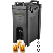 Insulated Hot and Cold Beverage Dispenser Server 5 Gallon Food-grade LDPE Black