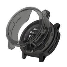 StrapsCo TPU Protective Clear Black Case Frame Protector for Garmin Instinct 2