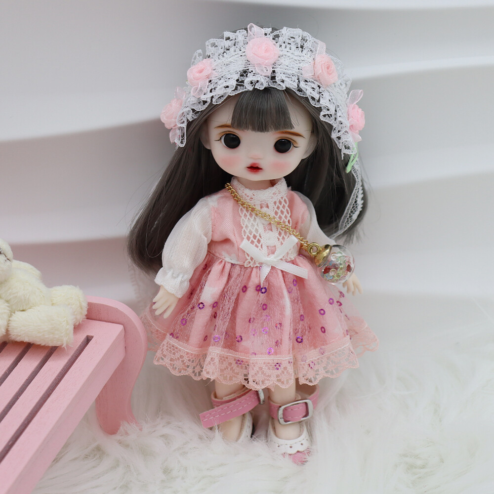 人形 1/3 sadol [Girls day-check]SD Pink set 1/8 BJD Doll Full Set SD Girl Pink Lace Dress Face Makeup