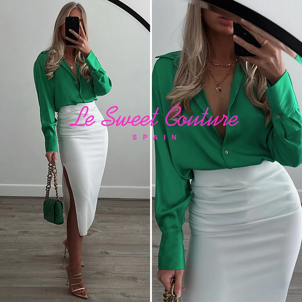 Chemise verte femme zara hot sale